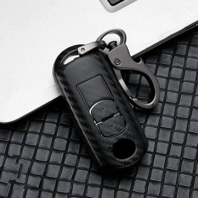 Carbon car key cover key case For Mazda 2 3 6 Axela Atenza CX - 5 CX5 CX - 3 CX - 7 CX8 CX - 9 2016 2017 2018 2/3 Buttons Auto Bag - Maxx accessoires auto