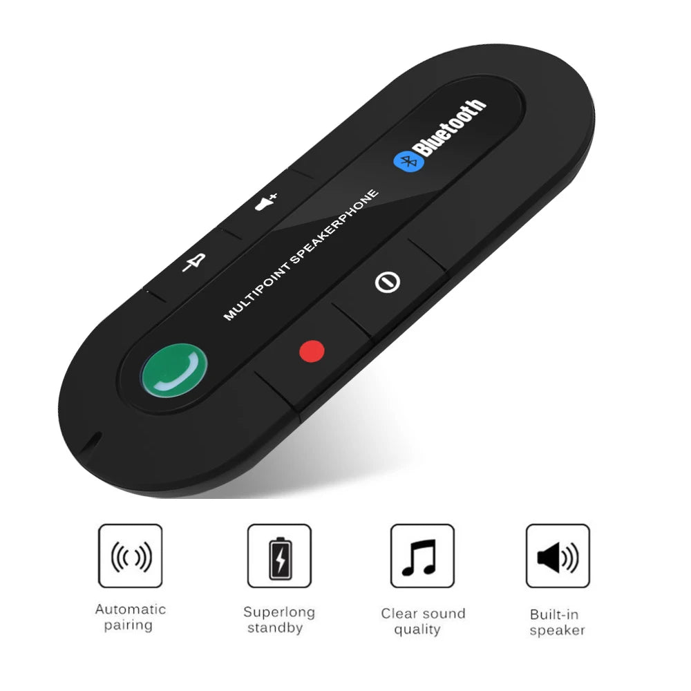 HOt Sale Wireless Handsfree Car Bluetooth Kit 4.1 Sun Visor Bluetooth Speaker Speakerphone MP3 Music Player Car Charger - Maxx accessoires auto