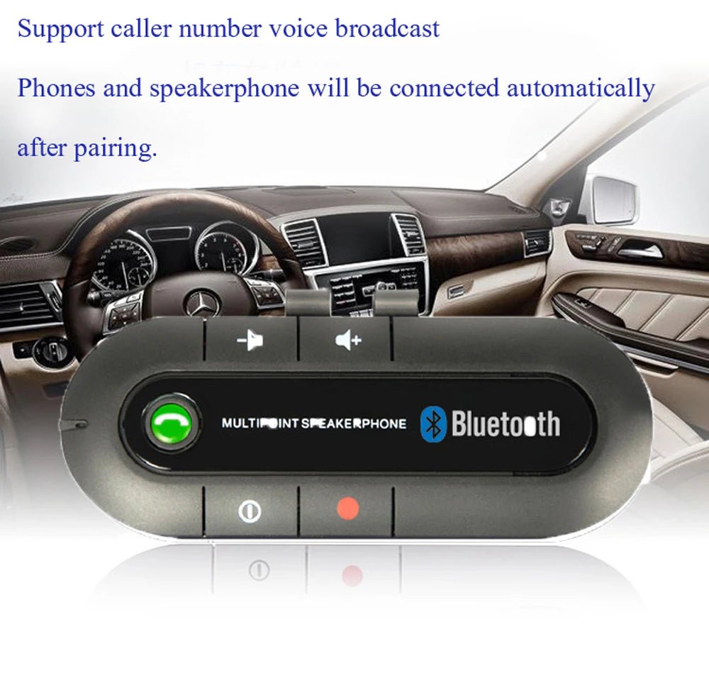 HOt Sale Wireless Handsfree Car Bluetooth Kit 4.1 Sun Visor Bluetooth Speaker Speakerphone MP3 Music Player Car Charger - Maxx accessoires auto