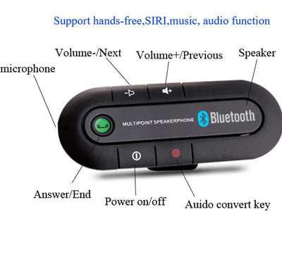 HOt Sale Wireless Handsfree Car Bluetooth Kit 4.1 Sun Visor Bluetooth Speaker Speakerphone MP3 Music Player Car Charger - Maxx accessoires auto