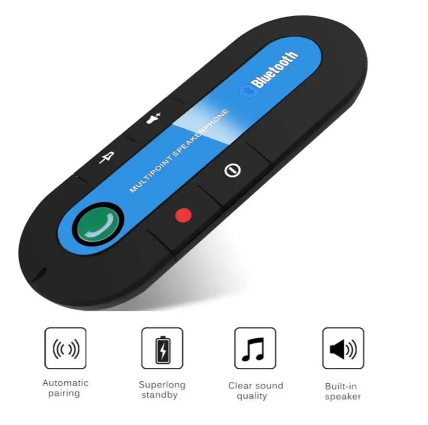 HOt Sale Wireless Handsfree Car Bluetooth Kit 4.1 Sun Visor Bluetooth Speaker Speakerphone MP3 Music Player Car Charger - Maxx accessoires auto