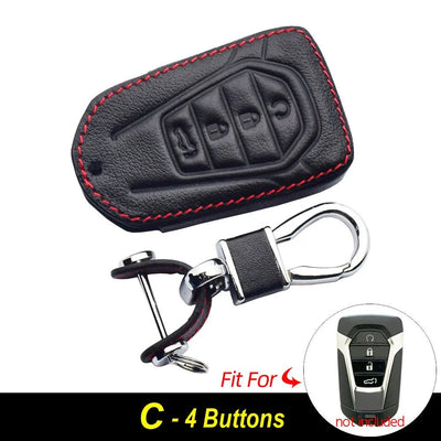 Leather Car Key Cover For Isuzu X Series DMAX D - Max X - Terrain Pickup 2020 2021 2022 MU - X LS - T Smart Remote Case Auto Accessories - Maxx accessoires auto