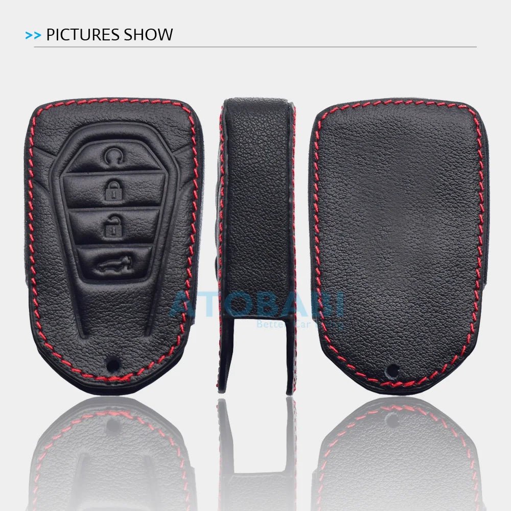Leather Car Key Cover For Isuzu X Series DMAX D - Max X - Terrain Pickup 2020 2021 2022 MU - X LS - T Smart Remote Case Auto Accessories - Maxx accessoires auto