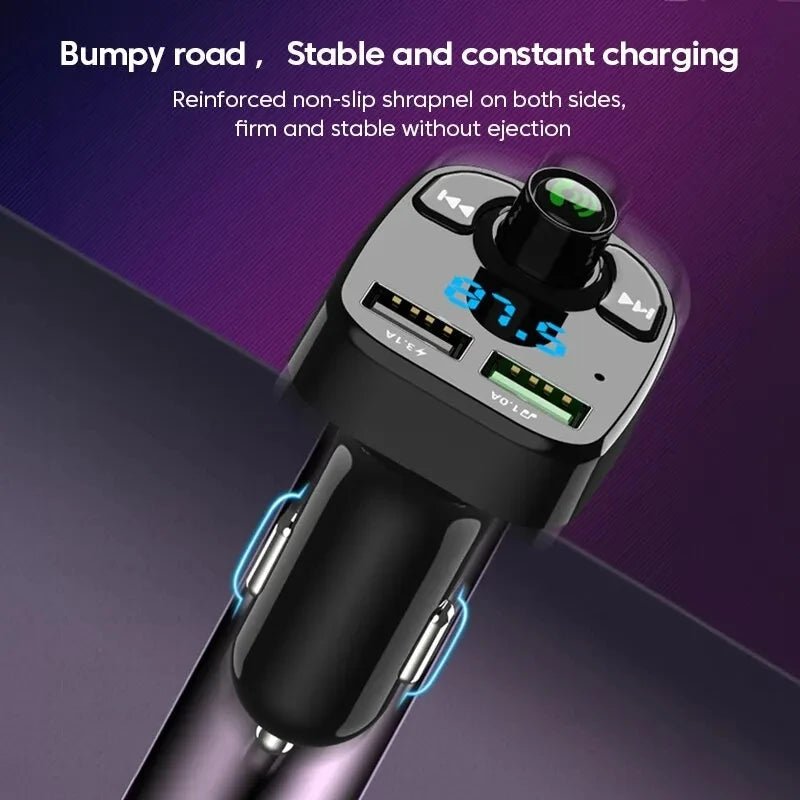LED MP3 Car Bluetooth FM Audio Receiver Hands - Free Bluetooth 5.0 Transmitter 2.1A 3.1A QC3.0 PD Type C Dual USB Car kit Charger - Maxx accessoires auto