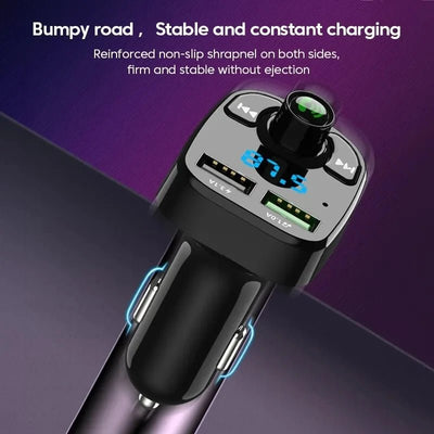 LED MP3 Car Bluetooth FM Audio Receiver Hands - Free Bluetooth 5.0 Transmitter 2.1A 3.1A QC3.0 PD Type C Dual USB Car kit Charger - Maxx accessoires auto