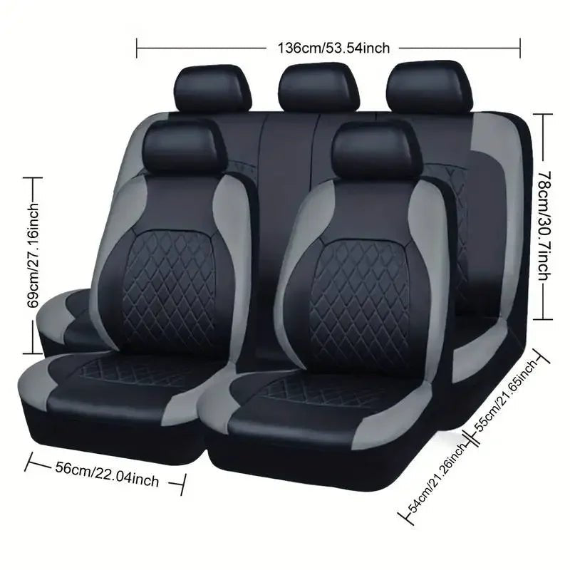 Luxury PU Leather Car Seat Cover Set Full Coverage Anti - Scratch Fits Sedan/SUV/Truck Universal Protection Easy Installati amagi - Maxx accessoires auto