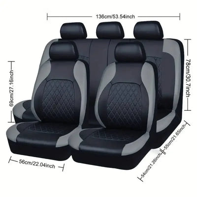 Luxury PU Leather Car Seat Cover Set Full Coverage Anti - Scratch Fits Sedan/SUV/Truck Universal Protection Easy Installati amagi - Maxx accessoires auto