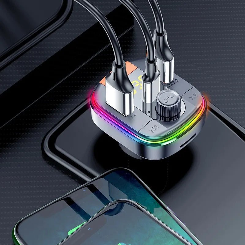 New Arrival: Bluetooth Car Kit with 7 - Color Ambient Light & QC3.0 Fast Charging for Car - Maxx accessoires auto