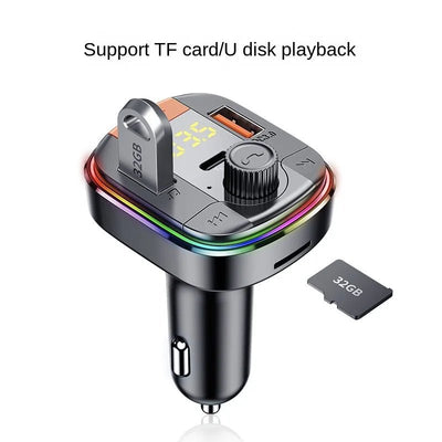 New Arrival: Bluetooth Car Kit with 7 - Color Ambient Light & QC3.0 Fast Charging for Car - Maxx accessoires auto