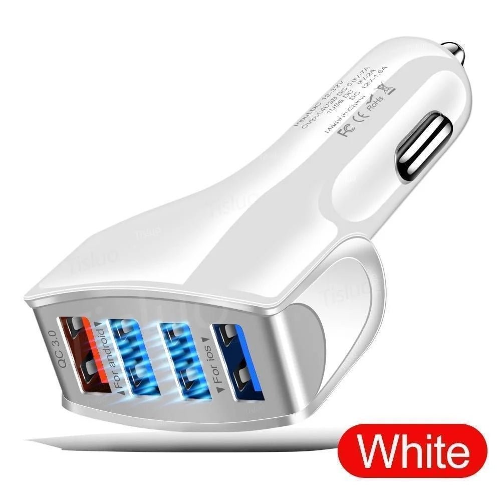 Quick Charge 3.0 Car Charger 4 Ports Fast charging Car phone Charger Auto Accessories accesorios carro - Maxx accessoires auto