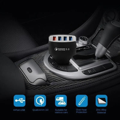 Quick Charge 3.0 Car Charger 4 Ports Fast charging Car phone Charger Auto Accessories accesorios carro - Maxx accessoires auto
