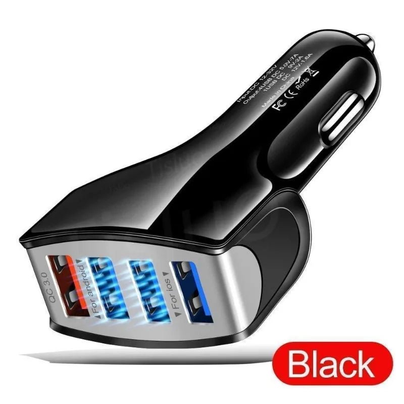 Quick Charge 3.0 Car Charger 4 Ports Fast charging Car phone Charger Auto Accessories accesorios carro - Maxx accessoires auto