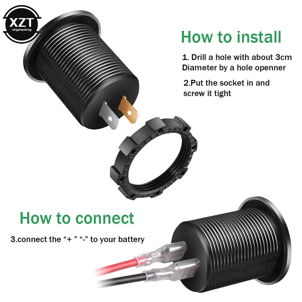 Quick Charge 3.0 Dual USB Car Charger Waterproof 12V/24V QC3.0 USB Fast Charger Socket Power Outlet with Touch Switch For Car - Maxx accessoires auto