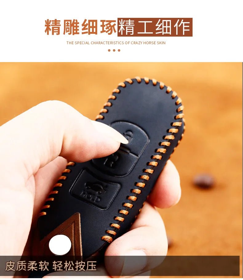 Remote Smart Car Key Case For Mazda 2 CX - 5 Axela Atenza CX - 7 CX - 9 CX - 3 CX - 4 CX - 8 MX5 M2 M3 M5 M6 GT Leather Keychain Cover Bag - Maxx accessoires auto