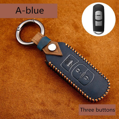 Remote Smart Car Key Case For Mazda 2 CX - 5 Axela Atenza CX - 7 CX - 9 CX - 3 CX - 4 CX - 8 MX5 M2 M3 M5 M6 GT Leather Keychain Cover Bag - Maxx accessoires auto