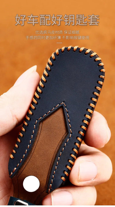 Remote Smart Car Key Case For Mazda 2 CX - 5 Axela Atenza CX - 7 CX - 9 CX - 3 CX - 4 CX - 8 MX5 M2 M3 M5 M6 GT Leather Keychain Cover Bag - Maxx accessoires auto