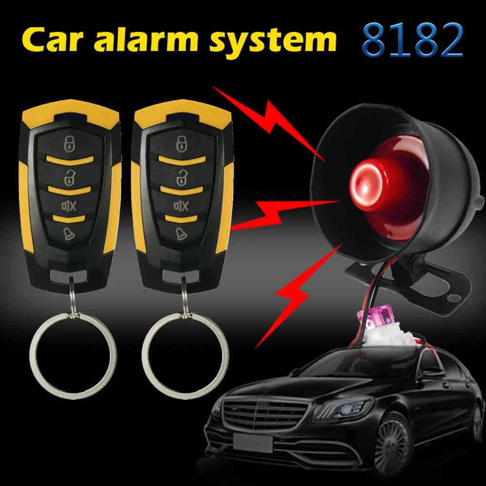 Universal Car Alarm 12V Automobile Protection System Device 7 - Levels Sensitivity Vehicle Alarm System with 2 Remote Controllers - Maxx accessoires auto