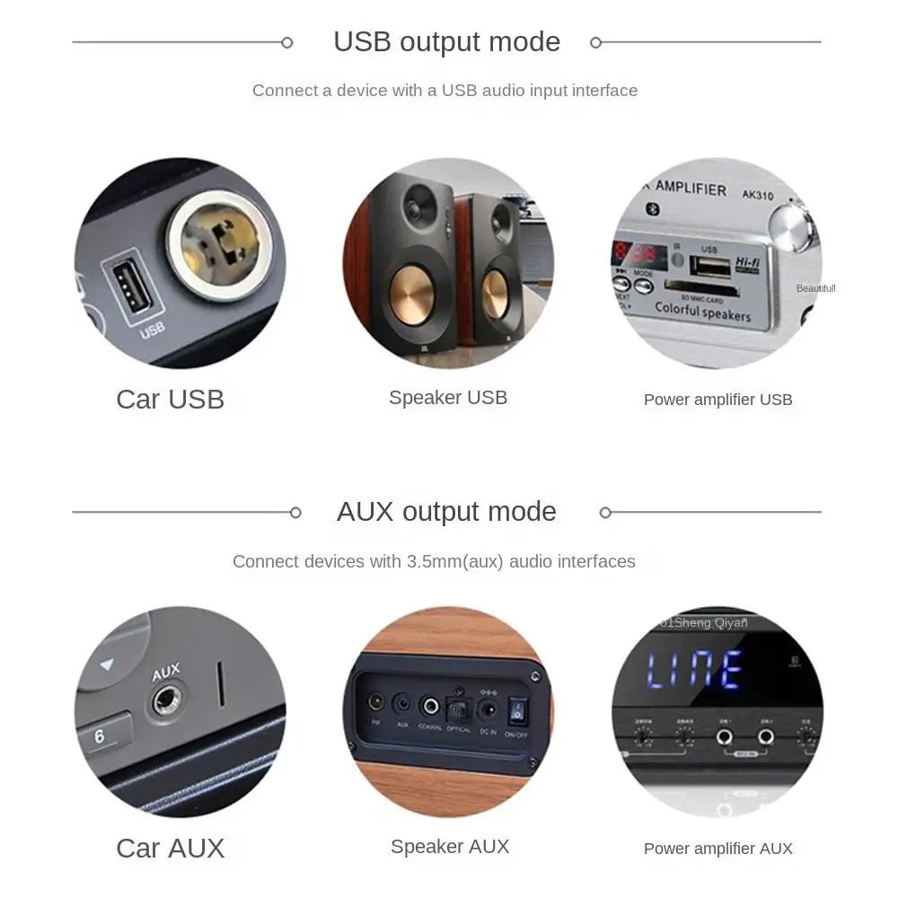 USB Power Bluetooth 5.0 Car Kit Wireless Music Stereo Audio Receiver Adapter Auto Bluetooth AUX for Car Radio MP3 PC - Maxx accessoires auto
